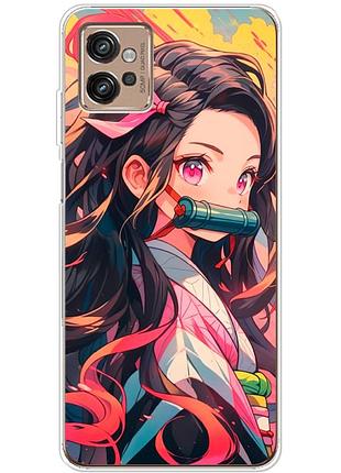 Чехол силиконовый с картинкой на motorola g32 (аниме, anime)