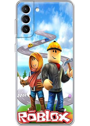 Чехол силиконовый с картинкой на samsung galaxy s22 plus (s906) (роблокс, roblox)