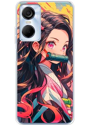 Чехол силиконовый с картинкой на tecno pop 6 pro (аниме, anime)
