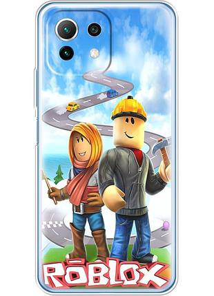 Чехол силиконовый с картинкой на xiaomi mi 11 lite (роблокс, roblox)