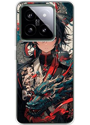 Чехол силиконовый с картинкой на xiaomi 14 pro (аниме, anime)