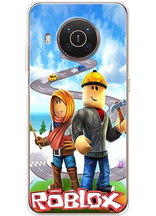 Чехол силиконовый с картинкой на nokia x20 (роблокс, roblox)