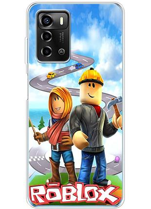 Чехол силиконовый с картинкой на zte blade a72 (роблокс, roblox)