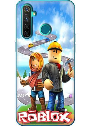 Чехол силиконовый с картинкой на realme 5 pro (роблокс, roblox)
