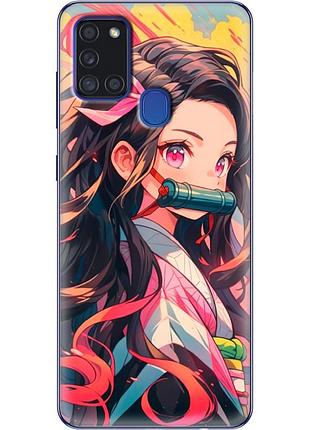Чехол силиконовый с картинкой на samsung galaxy a21s (a217) (аниме, anime)