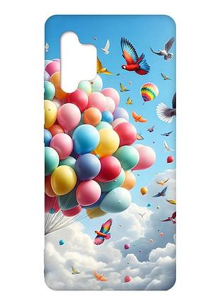 Матовый чехол с красными боками на samsung galaxy a32 :: воздушные шарики (принт 365)