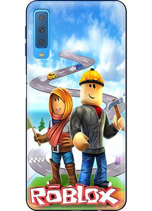 Чохол силіконовий з картинкою на samsung galaxy a7 2018 (a750) (роблокс, roblox)