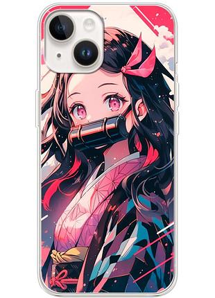 Чехол силиконовый с картинкой на iphone 14 plus (аниме, anime)