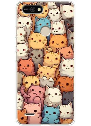 Чохол силіконовий з картинкою на tecno pop 2f (котики)