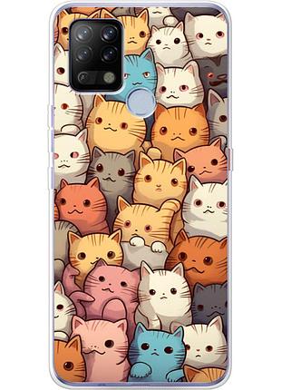 Чехол силиконовый с картинкой на tecno pova (котики)