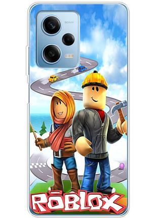 Чехол силиконовый с картинкой на xiaomi redmi note 12 pro 5g (роблокс, roblox)