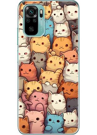 Чохол силіконовий з картинкою на xiaomi redmi note 10 (котики)