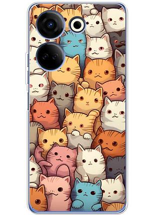 Чохол силіконовий з картинкою на tecno camon 20 pro 4g (котики)