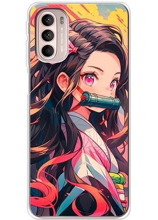 Чехол силиконовый с картинкой на motorola g41 (аниме, anime)