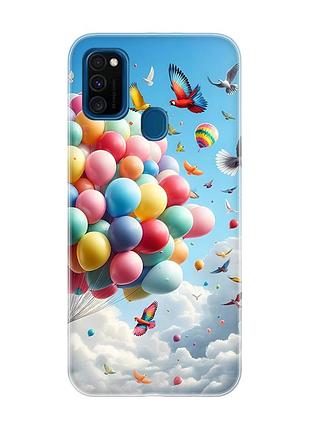 Чехол на samsung galaxy m30s/m21 :: воздушные шарики (принт 365)