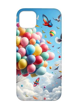 Матовий чохол з чорними боками на iphone 14 plus :: повітряні кульки (принт 365)