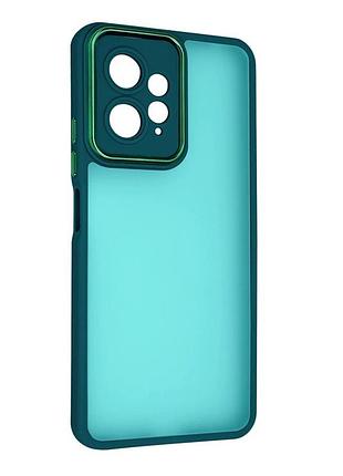 Чехол fiji lens для xiaomi redmi note 12 бампер матовый с защитой блока камер dark green
