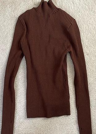 Коричнева кофтинка від zara у рубчик