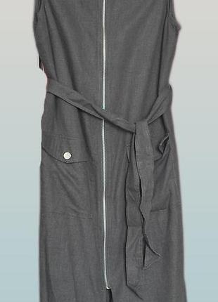 Платье-сарафан лен/вискоза / летний тренч / utility dress, eu 42