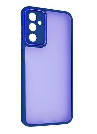 Чехол fiji lens для samsung galaxy a14 (a145 / a146) бампер матовый с защитой блока камер blue
