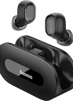 Наушники bluetooth беспроводные baseus ez10 вакуумные с микрофоном black
