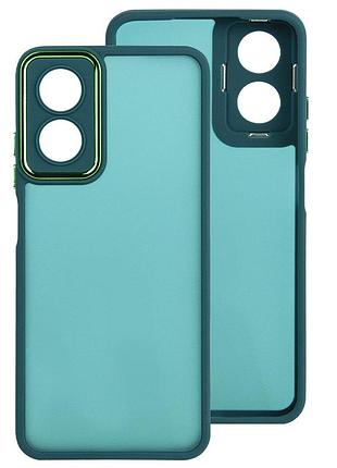 Чехол fiji lens для oppo a18 (cph2591) бампер матовый с защитой блока камер dark green