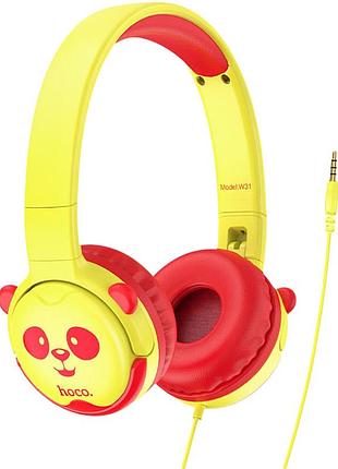 Наушники проводные hoco w31 накладные детские без микрофона yellow