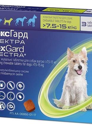 Жувальні таблетки nexgard spectra проти паразитів для собак вагою 7,5 - 15 кг (m). нексгард спектра