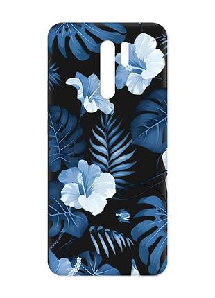 Матовый черный чехол на xiaomi redmi 9 :: тропики (принт 373)