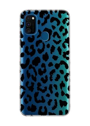 Прозорий чохол на samsung galaxy m30s/m21 :: леопардовий принт (принт 374)