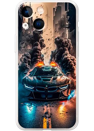 Чохол силіконовий з картинкою на iphone 13 mini (машина bmw i8)