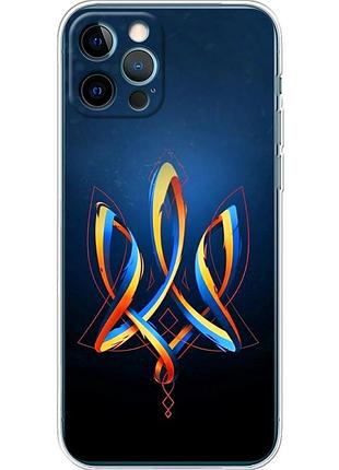 Чехол силиконовый с картинкой на iphone 12 pro (патриотический, герб украины)