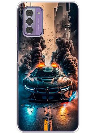 Чехол силиконовый с картинкой на nokia g42 (машина bmw i8)