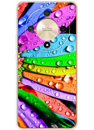 Чехол силиконовый с картинкой на huawei honor magic 6 lite 5g (цветные листья)