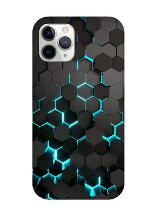 Магнитный чехол на iphone 11 pro max с поддержкой magsafe :: соты 3d (принт 357)