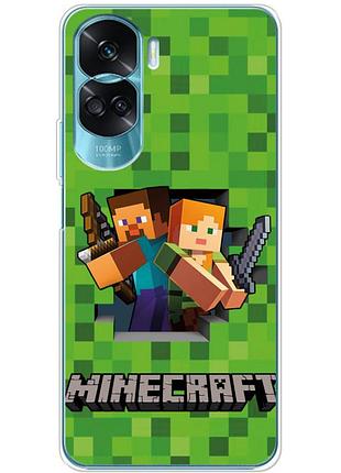 Чехол силиконовый с картинкой на huawei honor 90 lite (майнкрафт, minecraft)