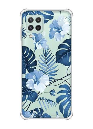 Чехол с утолщёнными углами на samsung galaxy m32/a22/m22 4g :: тропики (принт 373)