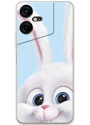 Чехол силиконовый с картинкой на tecno pova neo 3 (кролик снежок)
