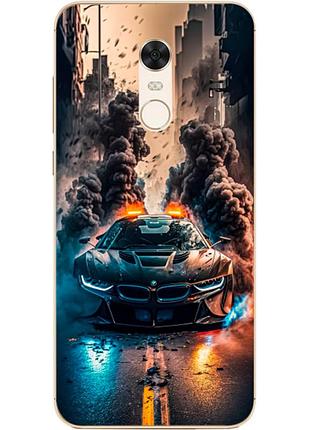 Чехол силиконовый с картинкой на xiaomi redmi 5 plus (машина bmw i8)