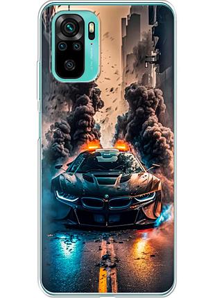 Чохол силіконовий з картинкою на xiaomi poco m5s (машина bmw i8)