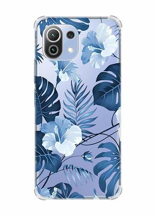 Чехол с утолщёнными углами на xiaomi mi 11 lite :: тропики (принт 373)