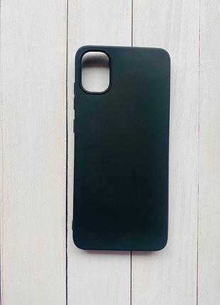 Силиконовый матовый чехол на samsung galaxy a05 (a055) черный