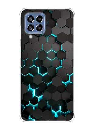 Чехол с утолщёнными углами на samsung galaxy m53 (m536) 5g :: соты 3d (принт 357)
