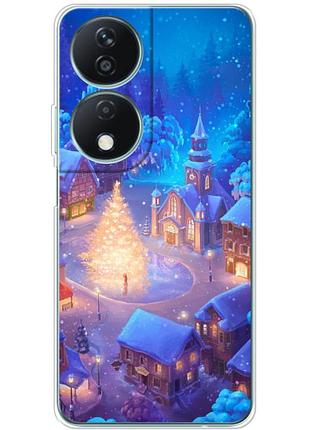 Чехол силиконовый с картинкой на huawei honor x7b (новогодний)