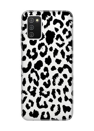 Прозрачный чехол на samsung galaxy a03s :: леопардовый принт (принт 374)