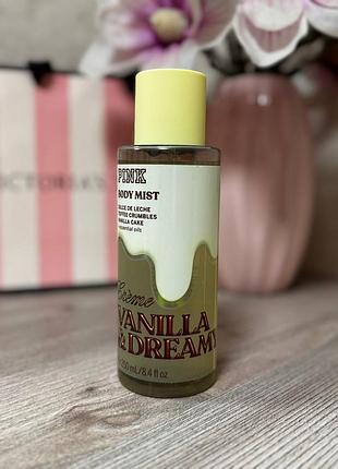 Парфумований зволожуючий спрей для тіла від victorias secret pink vanilla & dreamy crème body mist.