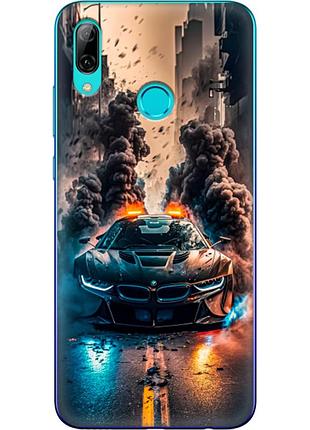 Чехол силиконовый с картинкой на huawei p smart 2019 (машина bmw i8)