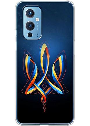 Чехол силиконовый с картинкой на oneplus 9 (патриотический, герб украины)