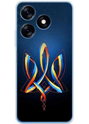 Чохол силіконовий з картинкою на tecno spark 10c (патріотичний, герб україни)