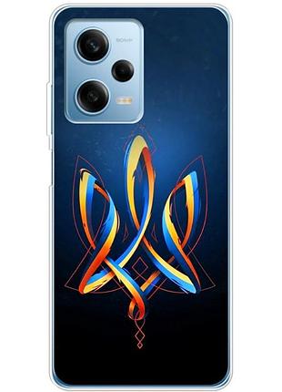 Чехол силиконовый с картинкой на xiaomi redmi note 12 pro plus 5g (патриотический, герб украины)
